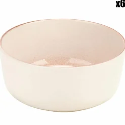 6 Bols en Grès Baltic Peach pêche - D.14.5 cm