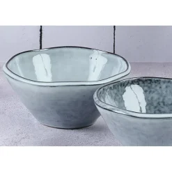 6 Bols en Grès Cloud gris clair - 50 cl