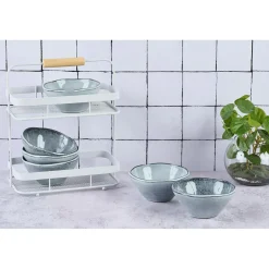 6 Bols en Grès Cloud gris clair - 50 cl