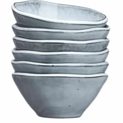 6 Bols en Grès Cloud gris clair - 50 cl