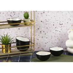 6 Bols en Grès Iris blanc/ivoire - 30 cl