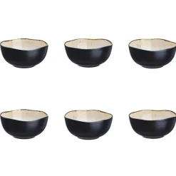 6 Bols en Grès Iris blanc/ivoire - 30 cl