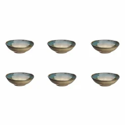 6 Bols en Grès Island kaki/bleu - 30 cl