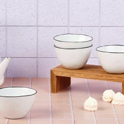 4 Bols en Grès Pure blanc neige - 28 Pièces