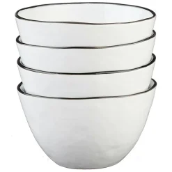 4 Bols en Grès Pure blanc neige - 28 Pièces