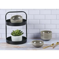 6 Bols en Grès Stellar gris/anthracite - 25 cl