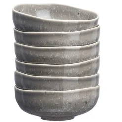 6 Bols en Grès Stellar gris/anthracite - 25 cl