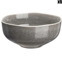 6 Bols en Grès Stellar gris/anthracite - 70 cl