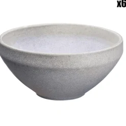 6 Bols en Grès Stone gris clair - 120 cl