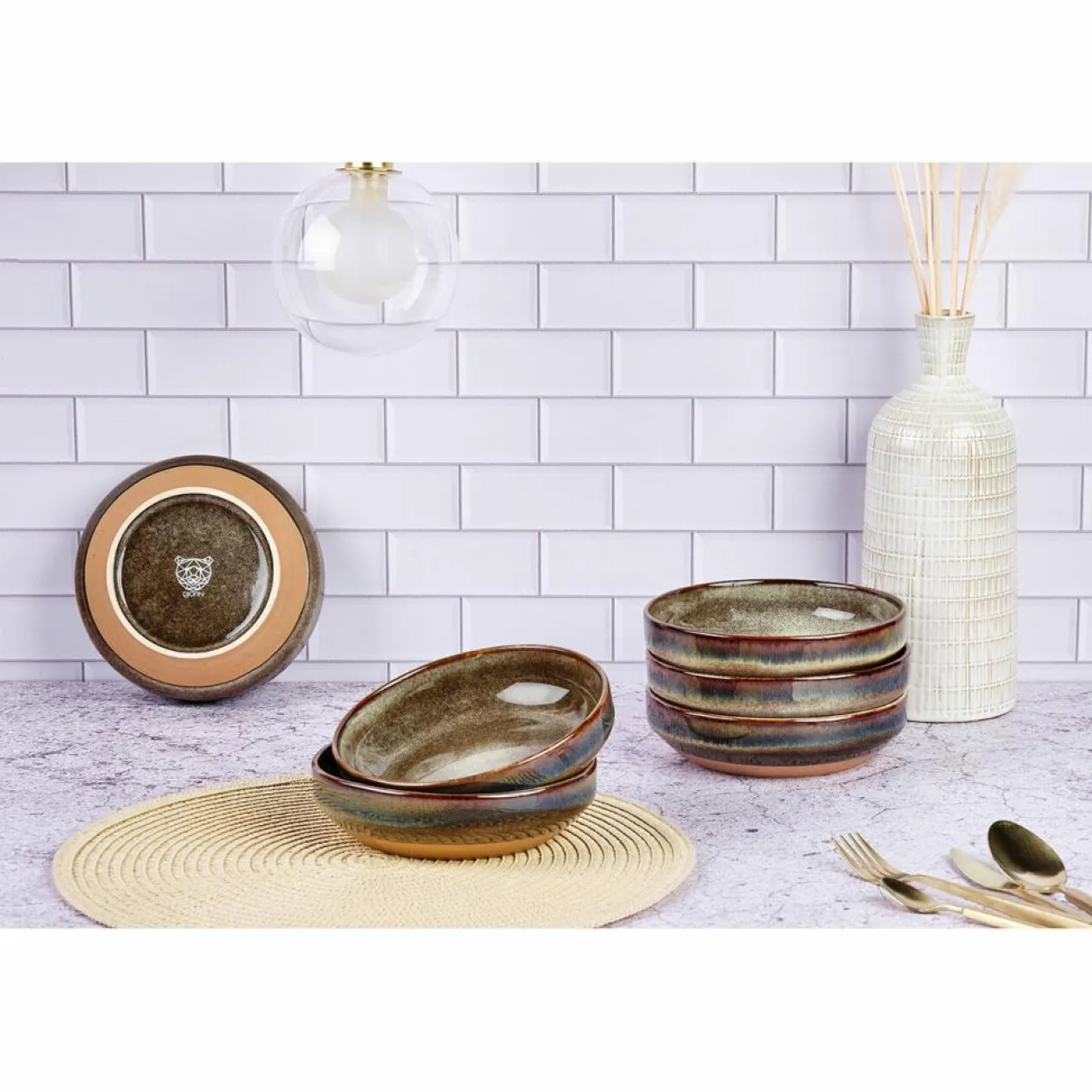 6 Bols Genesis marron volcanique - 45 cl