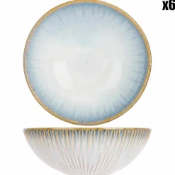 6 Bols Listra bleus - 16.7x16.5x5.7 cm