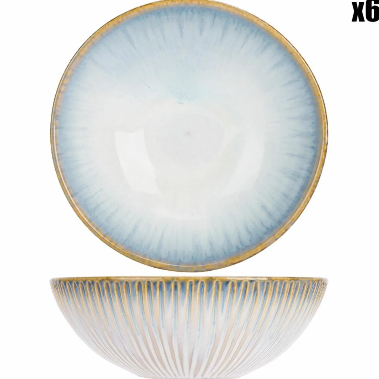 6 Bols Listra bleus - 16.7x16.5x5.7 cm