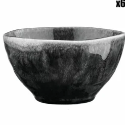 6 Bols Moon noirs - D.14.5 cm