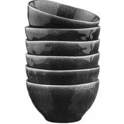 6 Bols Moon noirs - D.14.5 cm