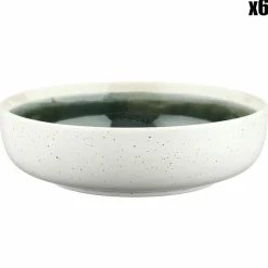 6 Bols Oxygen gris/vert bouteille/beige - D.17.5 cm