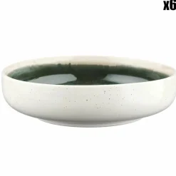 6 Bols Oxygen gris/vert bouteille/beige - D.22 cm
