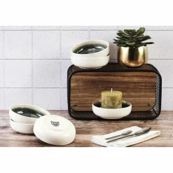 6 Bols Oxygen gris/vert bouteille/beige - D.13 cm