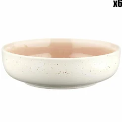 6 Bols Oxygen rose poudre/beige - D.17.5 cm