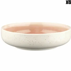 6 Bols Oxygen rose poudre/beige - D.22 cm