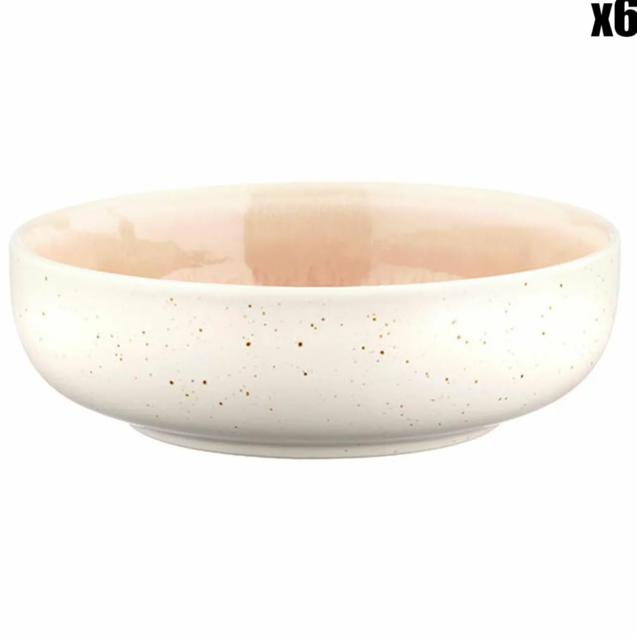 6 Bols Oxygen rose poudre/beige - D.13 cm