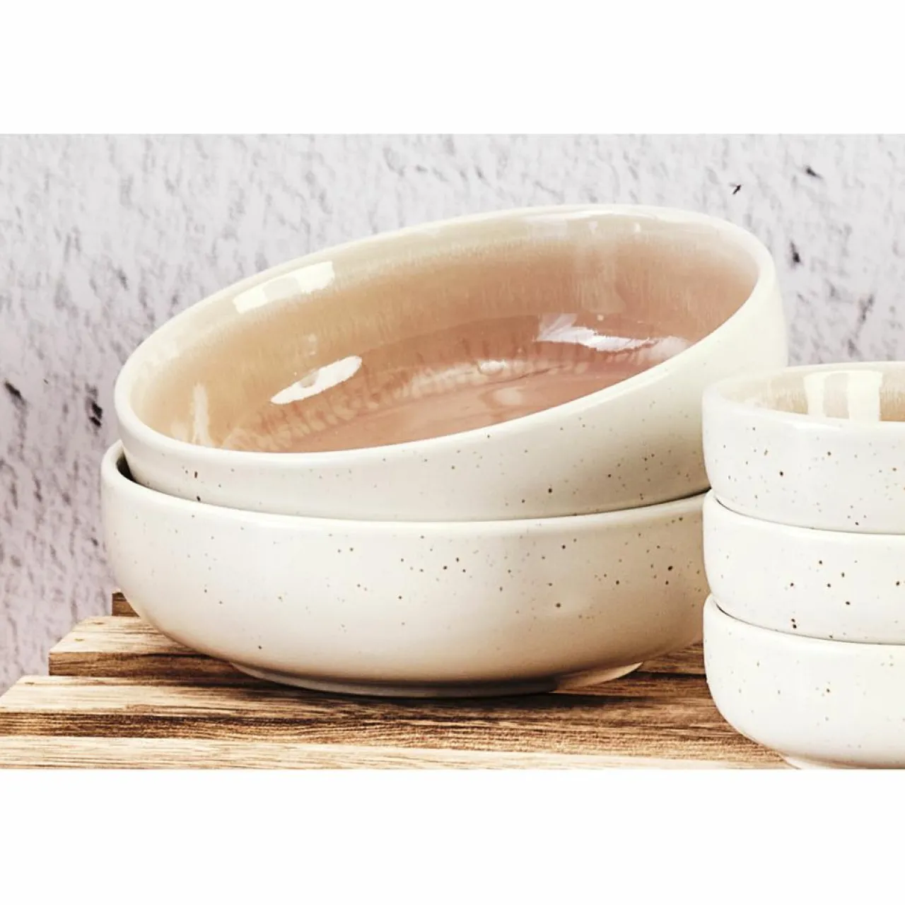 6 Bols Oxygen rose poudre/beige - D.13 cm