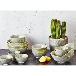 6 Bols petit-déjeuner Pattern Eclipse gris anthracite - D.15 cm