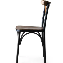4 chaises ahsa marron/noir - 42x84x41 cm