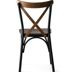 4 chaises ahsa marron/noir - 42x84x41 cm
