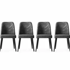 4 Chaises Dallas anthracite - 50x90x49 cm