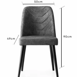 4 Chaises Dallas anthracite - 50x90x49 cm