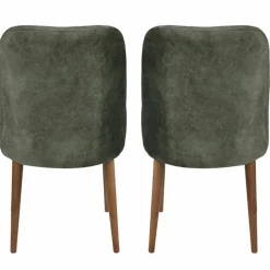 2 Chaises Dallas noyer/vert foncé - 90x50x49 cm