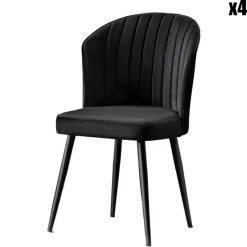 4 Chaises Rubi noires - 52x85x42 cm
