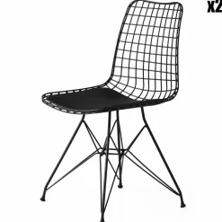2 chaises tivoli noires - 81x46x42.5 cm