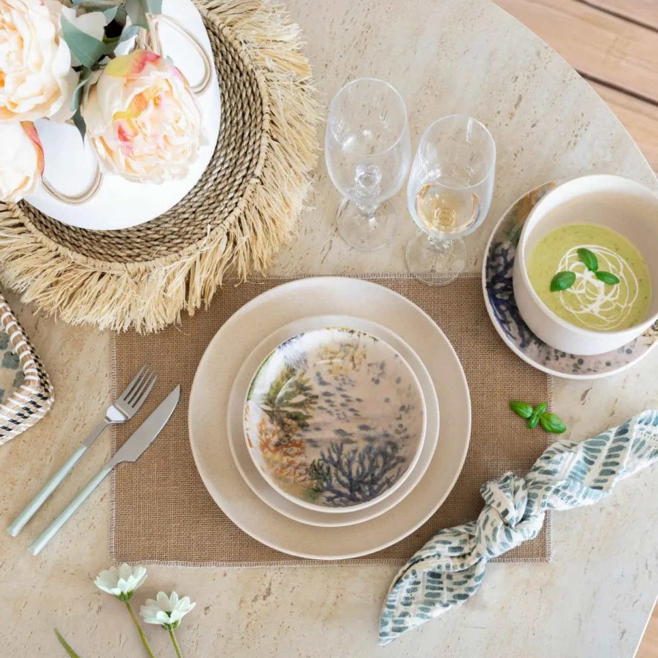 6 Coupelles Corfou600Ml En Grès Bleu