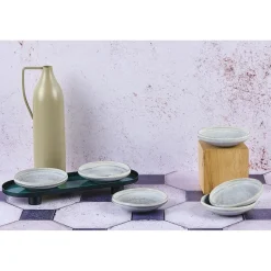 6 Coupelles en Grès Stone gris clair - 20 cl