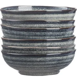 6 Coupelles en Grès Zen gris/bleu - 15 cl