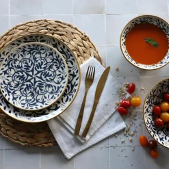 6 Coupelles Héraclée500Ml En Grès DécorBleu