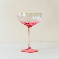 4 Coupes Gatsby31Cl En Verre Rose