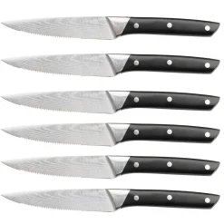 6 Couteaux à steak Erling inox mat - 26x3x1 cm