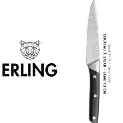 6 Couteaux à steak Erling inox mat - 26x3x1 cm
