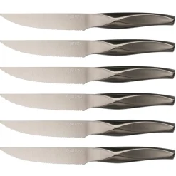 6 Couteaux à steak Larus gris métal - 6 pièces