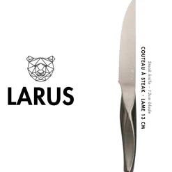 6 Couteaux à steak Larus gris métal - 6 pièces