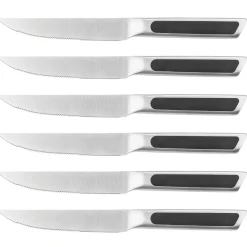 6 Couteaux à steak Loki inox mat - 24x2x1 cm