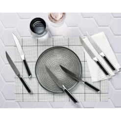 6 Couteaux à steak Loki inox mat - 24x2x1 cm