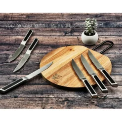 6 Couteaux à steak Loki inox mat - 24x2x1 cm