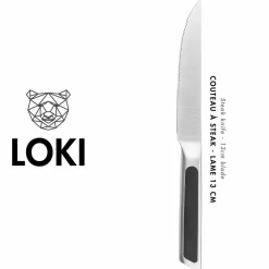 6 Couteaux à steak Loki inox mat - 24x2x1 cm