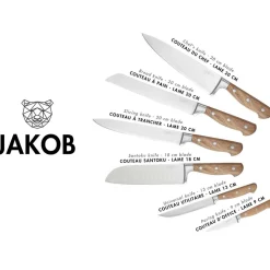 6 Couteaux de cuisine Jakob inox bois