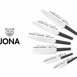 6 Couteaux de cuisine Jona inox mat