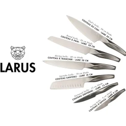 6 Couteaux de cuisine Larus - 6 pièces gris métal