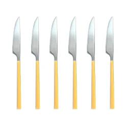6 Couteaux de table Colorama safran - 23.5 cm